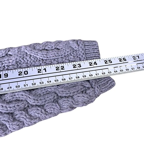 Aran Crafts Fisherman Sweater Women’s Small Gray Merino Wool Button Shawl New - Picture 8 of 9